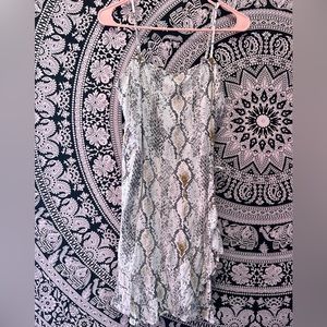 Strap snake skin print  mini dress